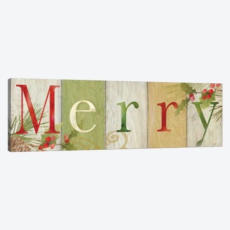Merry Rustic Sign I Canvas Print #CYN135} by Cynthia Coulter Canvas Art