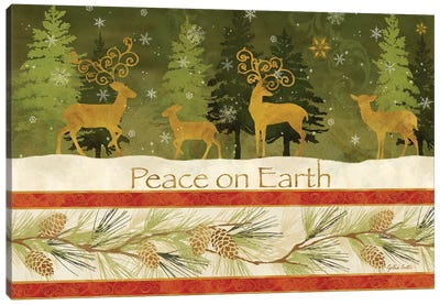 Peace on Earth Canvas Art Print - Reindeer
