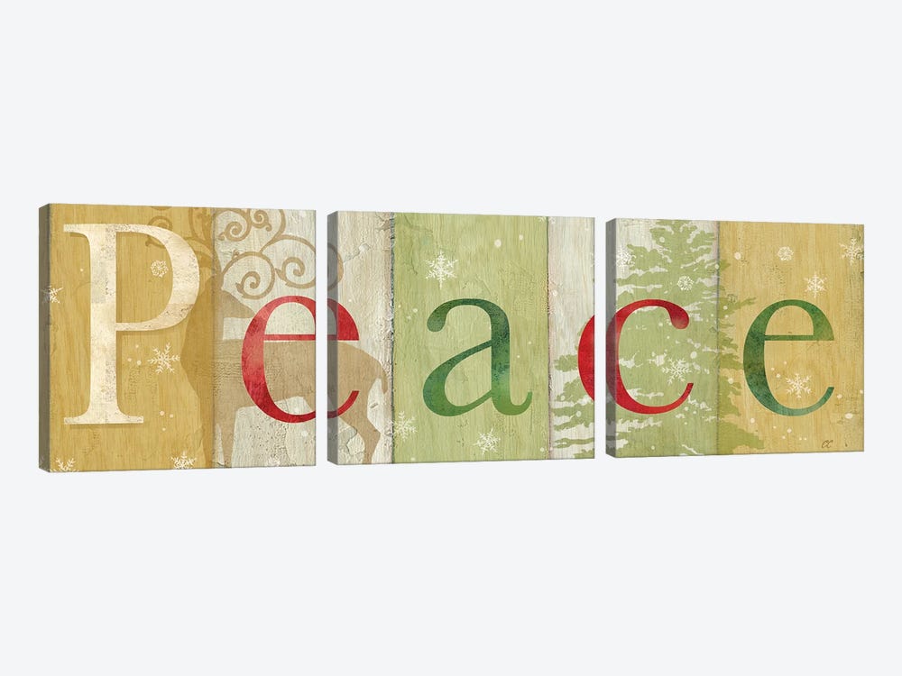Peace Rustic Sign II by Cynthia Coulter 3-piece Canvas Print