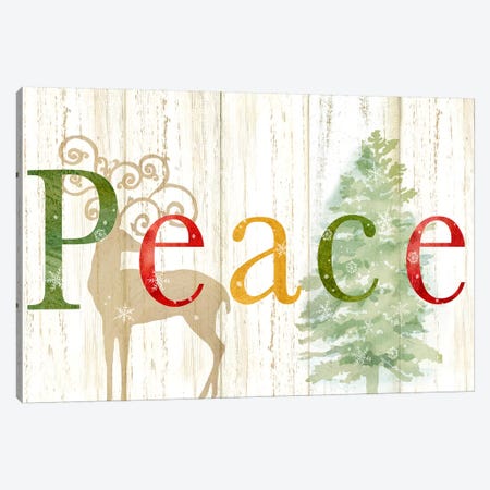 Peace Whitewash Wood Sign Canvas Print #CYN140} by Cynthia Coulter Canvas Wall Art