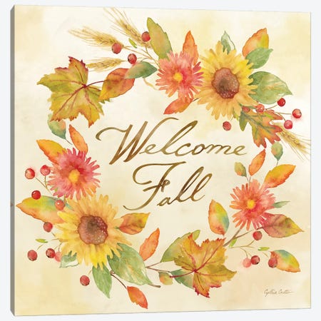 Welcome Fall  -Be Grateful Canvas Print #CYN143} by Cynthia Coulter Canvas Wall Art