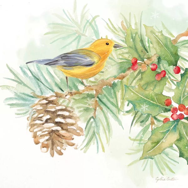 Roaring Brook Art: Winter Birds - Warbler by Cynthia Coulter
