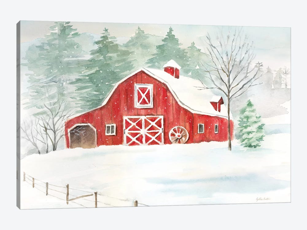 Winter Farmhouse by Cynthia Coulter 1-piece Canvas Wall Art