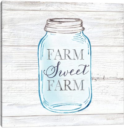 Farmhouse Stamp Mason Jar Canvas Art Print - Cynthia Coulter