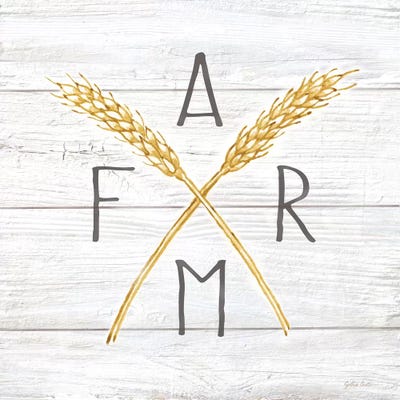 Farmhouse Stamp Wheat by Cynthia Coulter framed canvas print