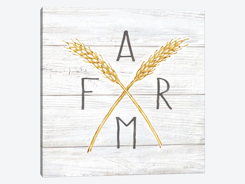 Farmhouse Stamp Wheat by Cynthia Coulter 1-piece Canvas Print