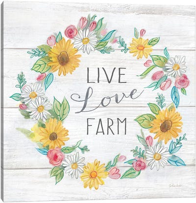 Farmhouse Stamp Wreath Canvas Art Print - Cynthia Coulter