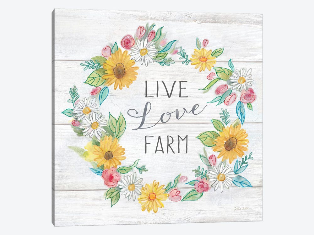 Farmhouse Stamp Wreath by Cynthia Coulter 1-piece Canvas Art