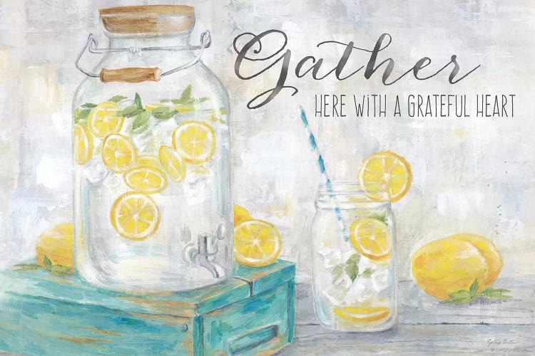 Gather Here Country Lemons Landscape by Cynthia Coulter wall art
