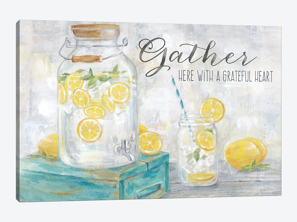 Gather Here Country Lemons Landscape by Cynthia Coulter 1-piece Canvas Art Print