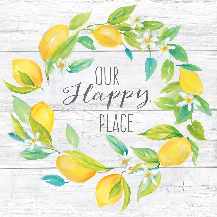 Our Happy Place Lemon Wreath by Cynthia Coulter wall art