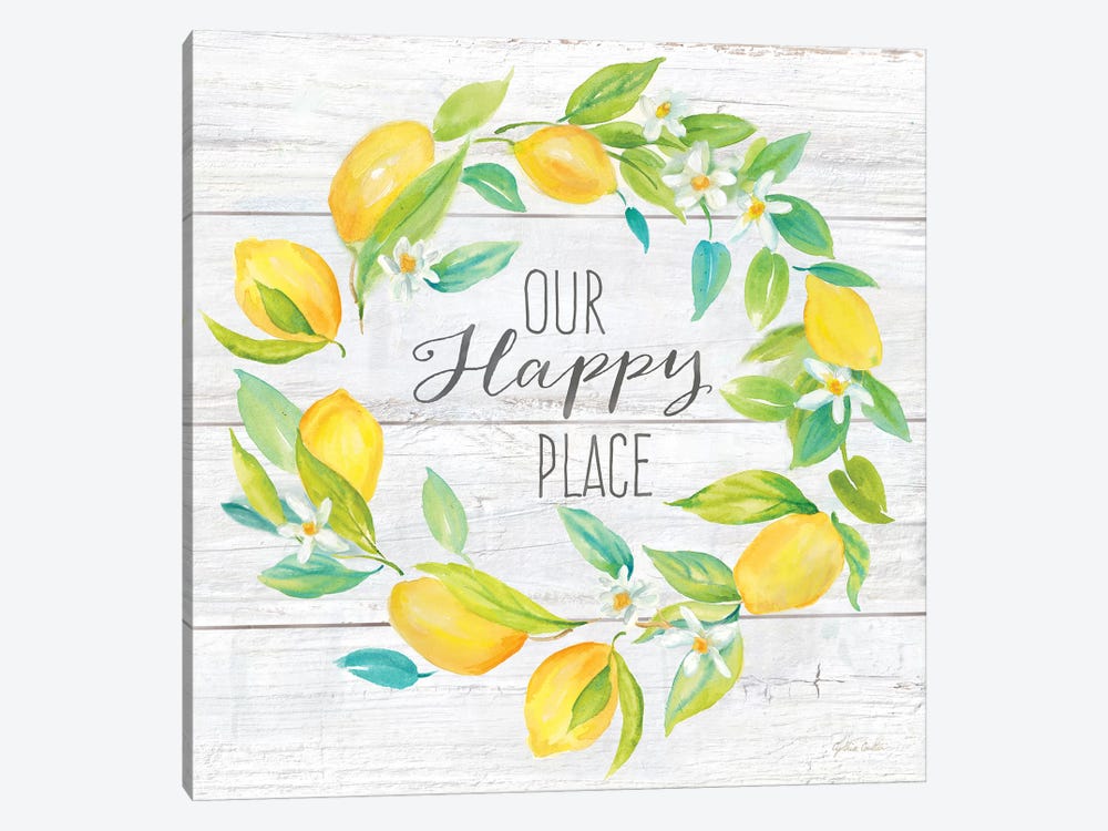Our Happy Place Lemon Wreath by Cynthia Coulter 1-piece Canvas Artwork