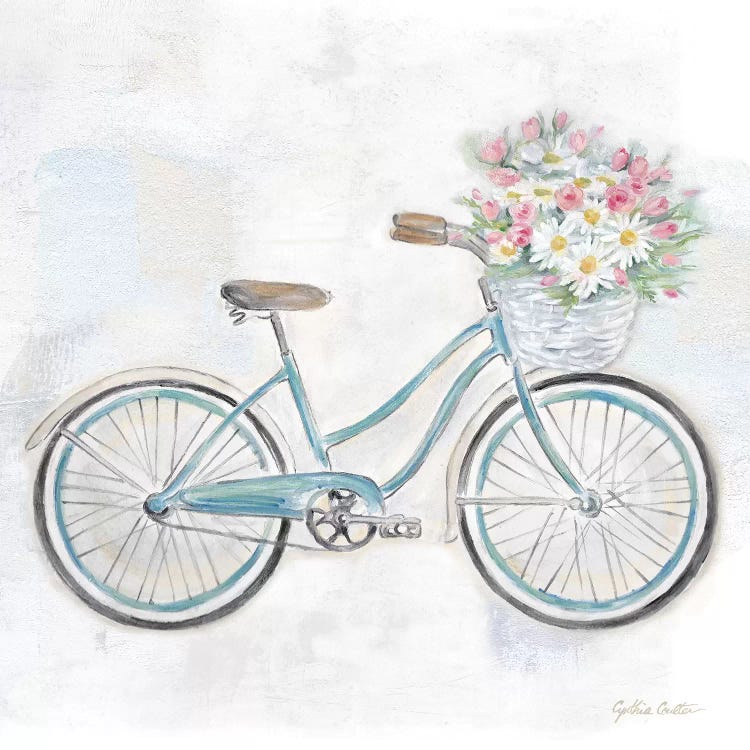 Vintage Bike With Flower Basket I by Cynthia Coulter wall art