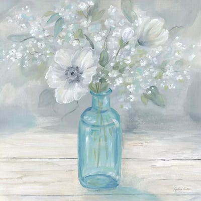 Vintage Jar Bouquet II by Cynthia Coulter framed canvas print