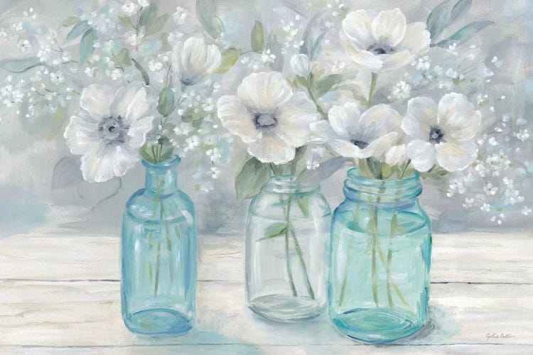 Vintage Jar Bouquet Landscape by Cynthia Coulter wall art