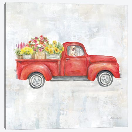 Vintage Red Truck Canvas Print #CYN168} by Cynthia Coulter Canvas Art