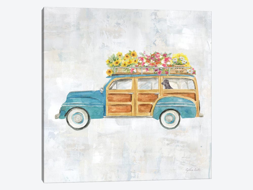Vintage Station Wagon by Cynthia Coulter 1-piece Canvas Artwork