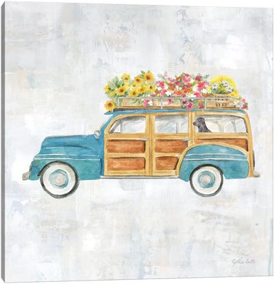 Vintage Station Wagon Canvas Art Print - Cynthia Coulter