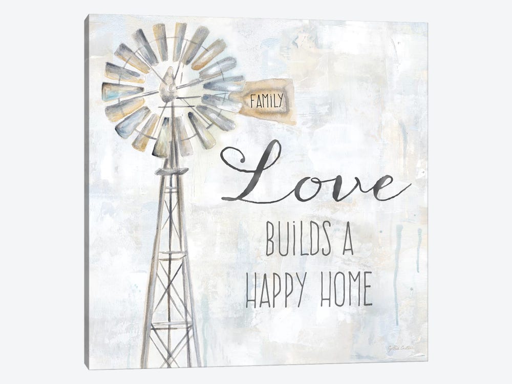 Windmill Love Sentiment by Cynthia Coulter 1-piece Canvas Art