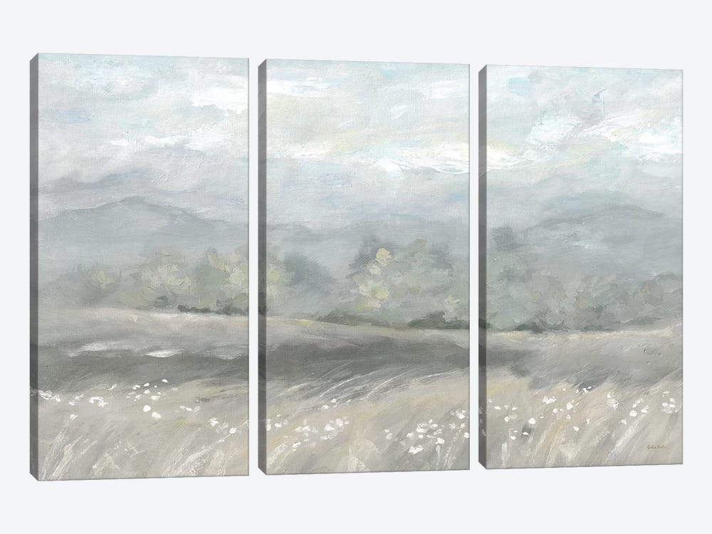 Country Meadow Landscape Neutral 3-piece Canvas Art