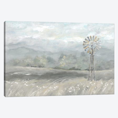 Country Meadow Windmill Landscape Neutral Canvas Print #CYN175} by Cynthia Coulter Canvas Wall Art