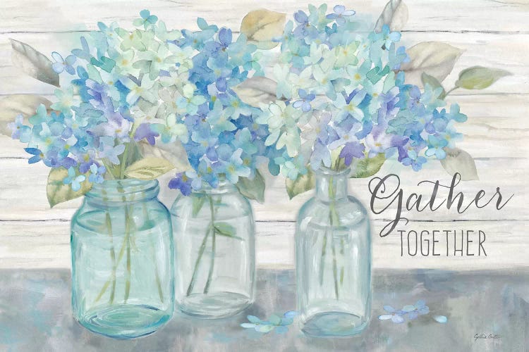 Farmhouse Hydrangeas in Mason Jars -Gather