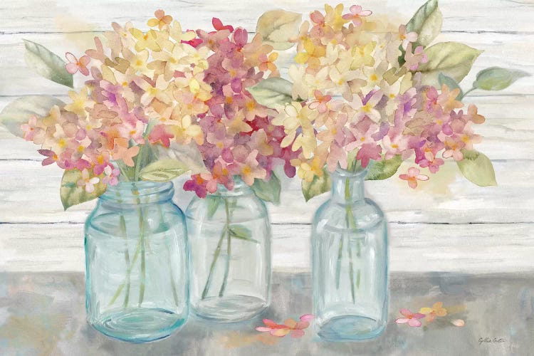 Farmhouse Hydrangeas in Mason Jars Spice