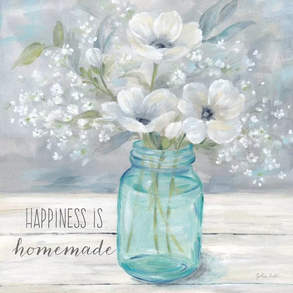 Cynthia Coulter: Vintage Jar Bouquet Sentiment I by Cynthia Coulter