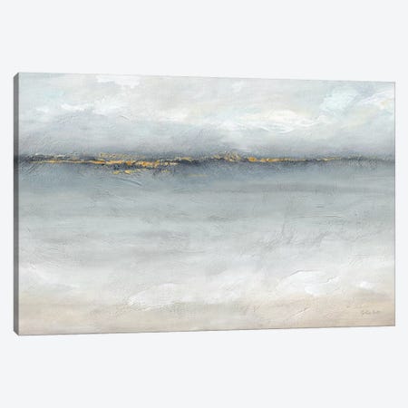 Serene Sea Grey Gold Landscape Canvas Print #CYN193} by Cynthia Coulter Canvas Art Print