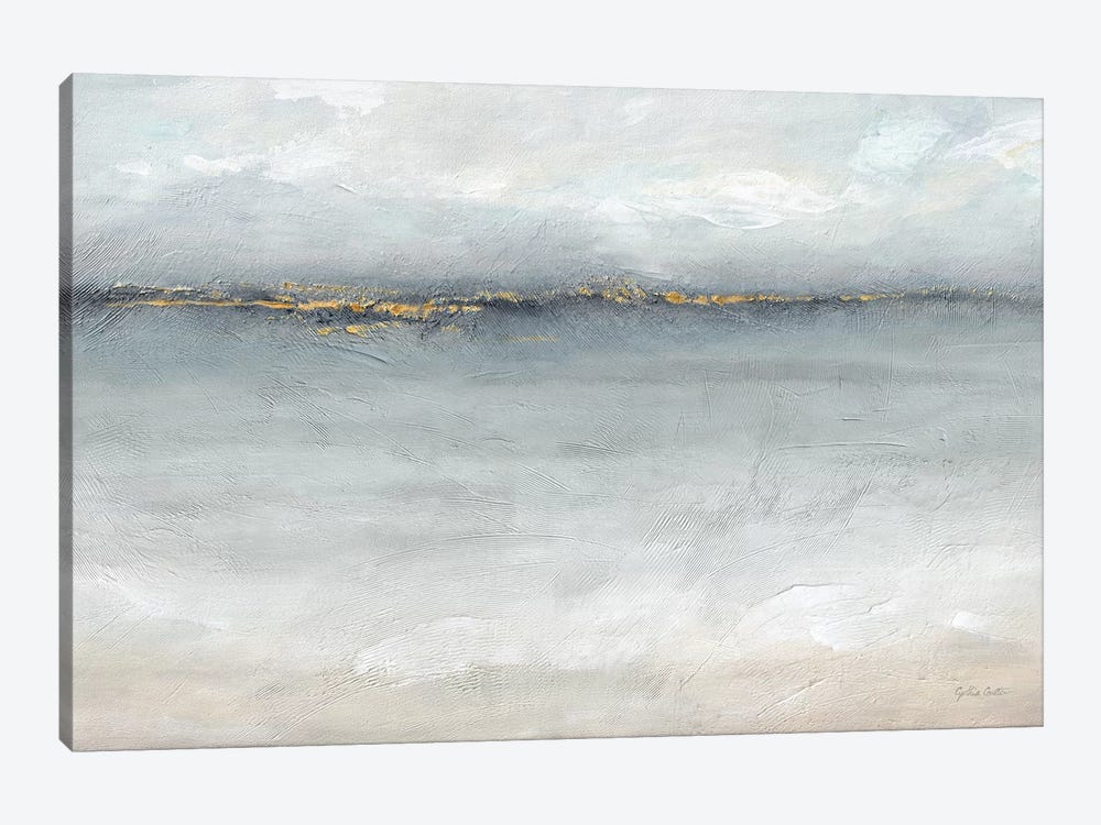 Serene Sea Grey Gold Landscape by Cynthia Coulter 1-piece Canvas Art Print
