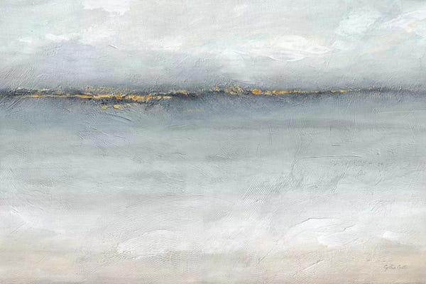 Large Modern Art - Canvas Prints: Serene Sea Grey Gold Landscape by Cynthia Coulter