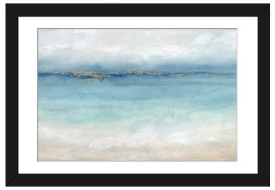 Serene Sea Landscape Paper Art Print - Abstract Art
