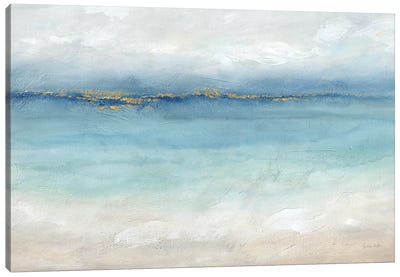 Serene Sea Landscape Canvas Art Print - Teal Abstract Art