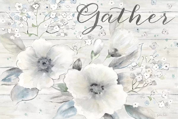 Vintage Décor: Vintage Bouquet on Wood Sentiment by Cynthia Coulter