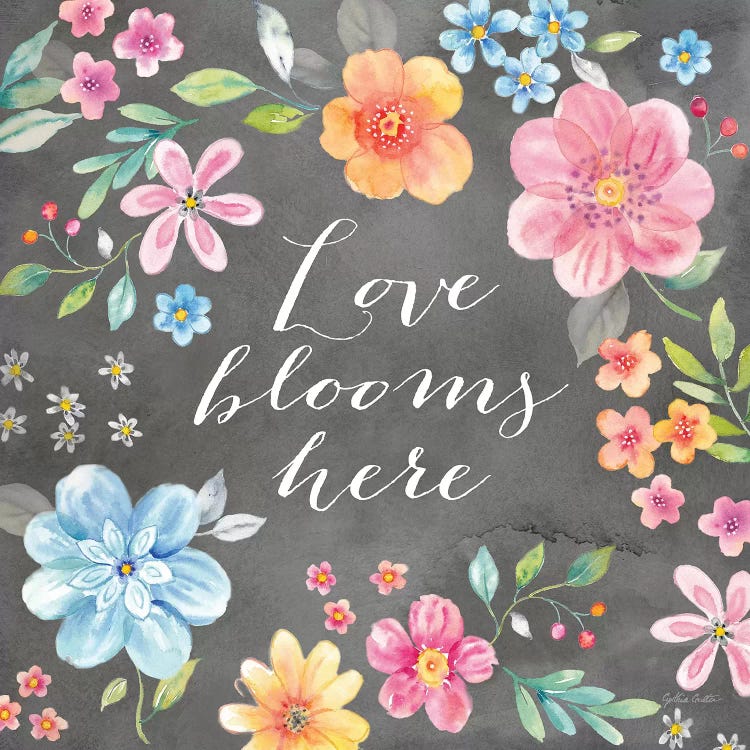 Whimsical Blooms Sentiment II Black