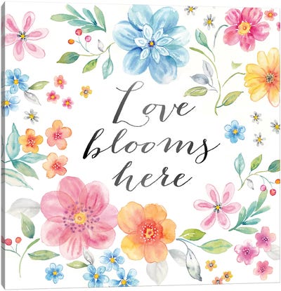 Whimsical Blooms Sentiment I Canvas Art Print - Cynthia Coulter