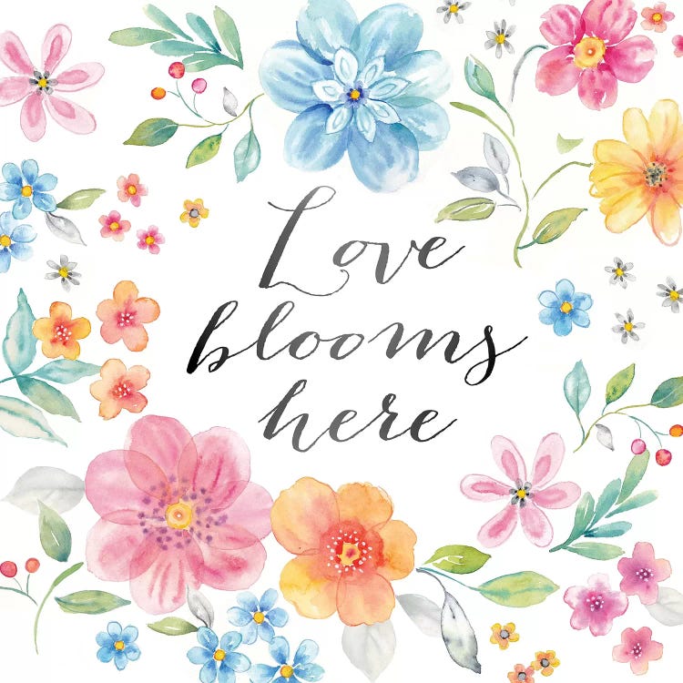 Whimsical Blooms Sentiment I by Cynthia Coulter wall art