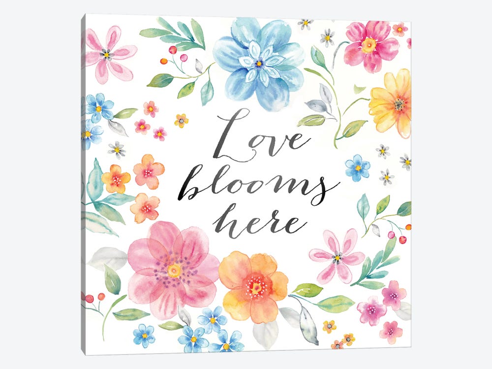 Whimsical Blooms Sentiment I by Cynthia Coulter 1-piece Art Print