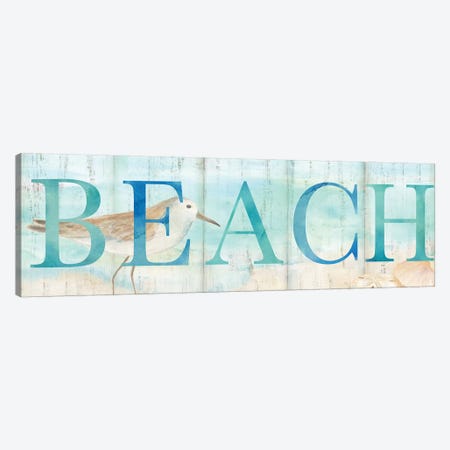 Beach Sandpiper Sign Canvas Print #CYN1} by Cynthia Coulter Canvas Wall Art