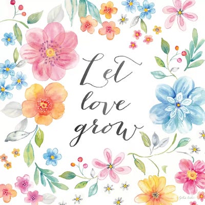 Whimsical Blooms Sentiment II by Cynthia Coulter canvas print