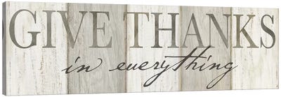 Give Thanks Neutral panel Canvas Art Print - Home for the Holidays