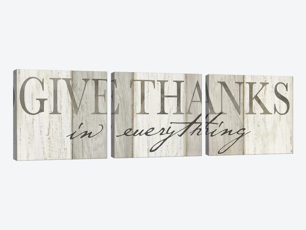 Give Thanks Neutral panel by Cynthia Coulter 3-piece Canvas Artwork