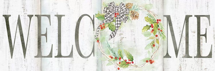 Holiday Gingham Wreath panel II