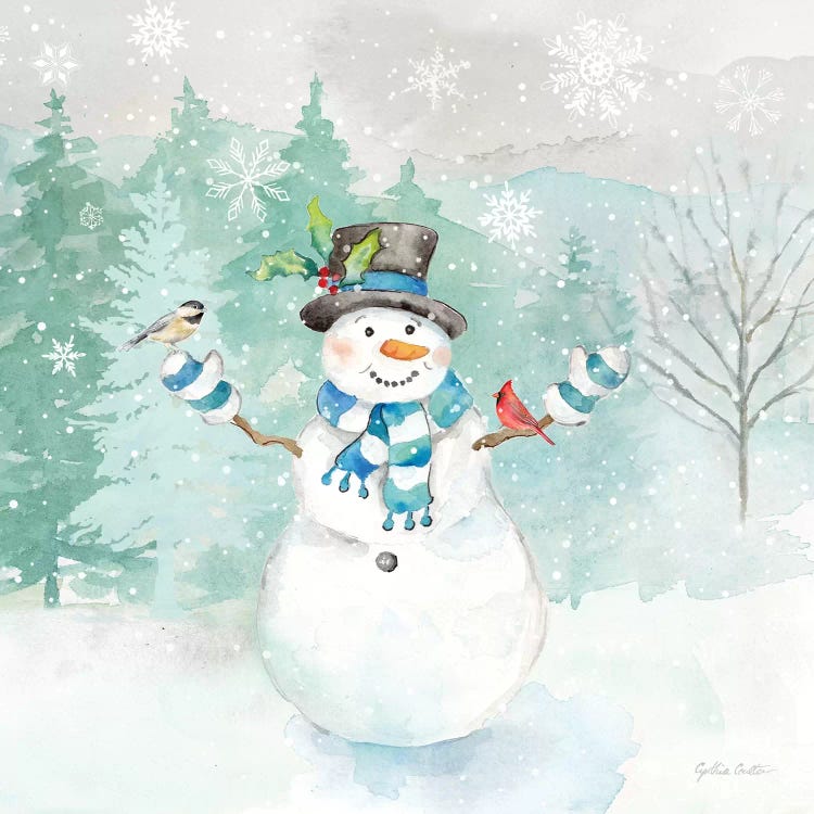 Let it Snow Blue Snowman I