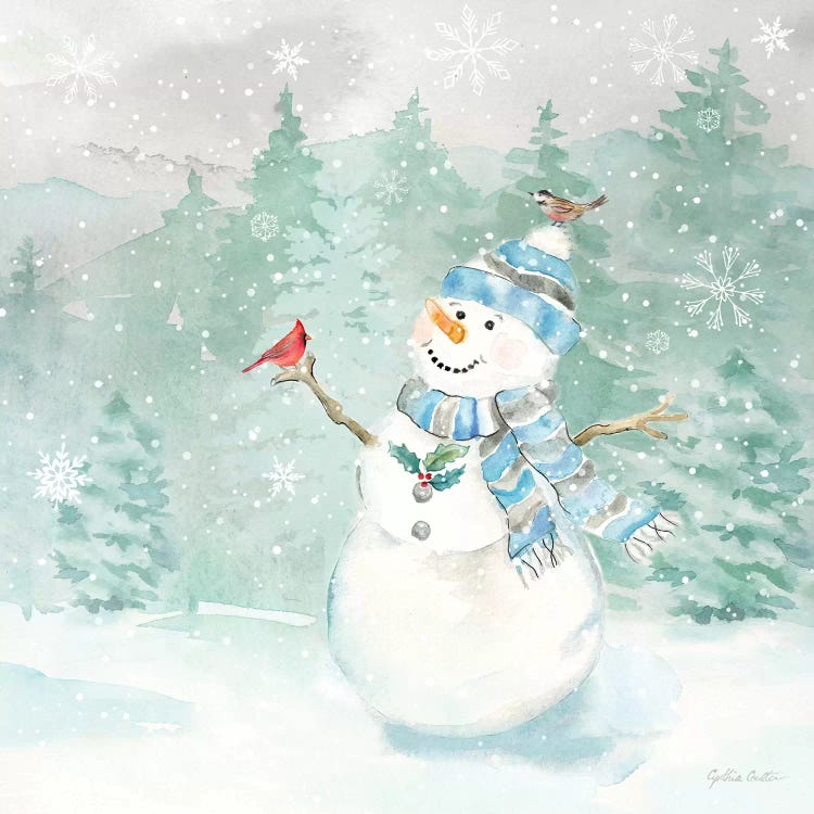 Let it Snow Blue Snowman II