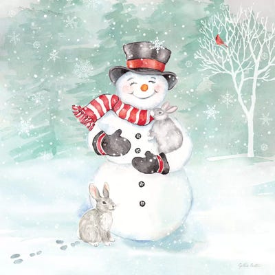 Let it Snow Blue Snowman VI by Cynthia Coulter framed wall art