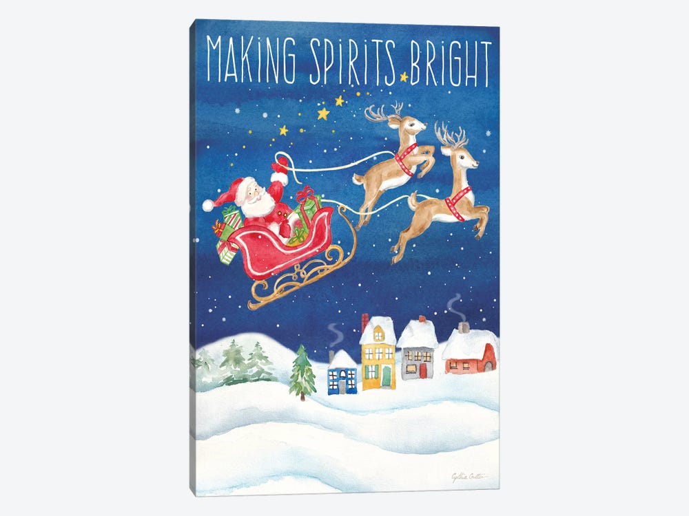 Making Spirits Bright portrait by Cynthia Coulter 1-piece Canvas Wall Art