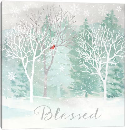 Peace on Earth Silver II Canvas Art Print - Christmas Signs & Sentiments