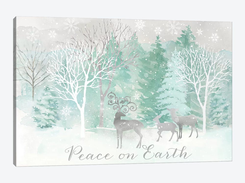 Peace on Earth Silver landscape by Cynthia Coulter 1-piece Canvas Print