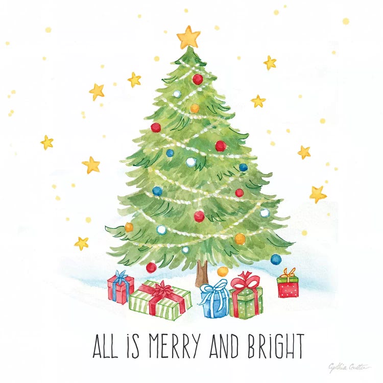 Vintage Holiday Cheer II by Cynthia Coulter wall art